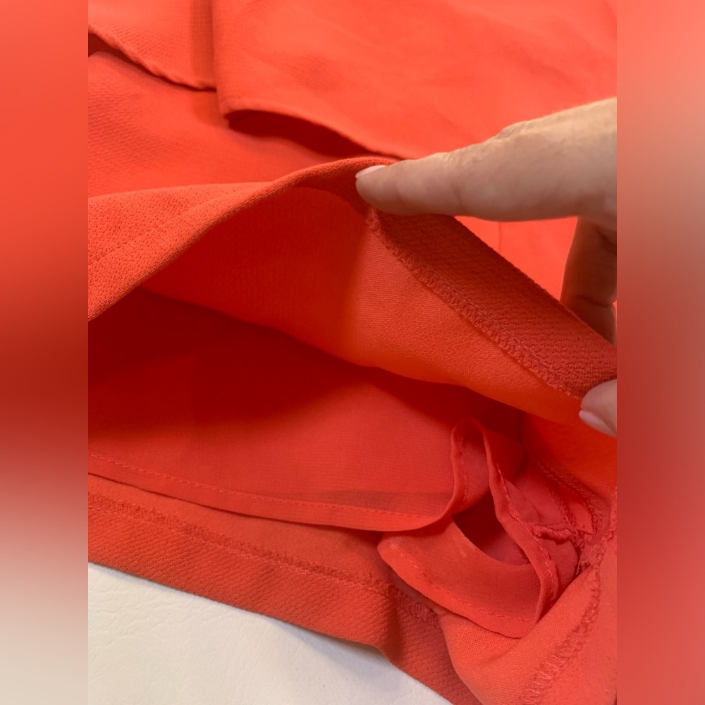 Do+Be halter layered jumper romper orange women’s size small bow tie in back (M) - Picture 10 of 11
